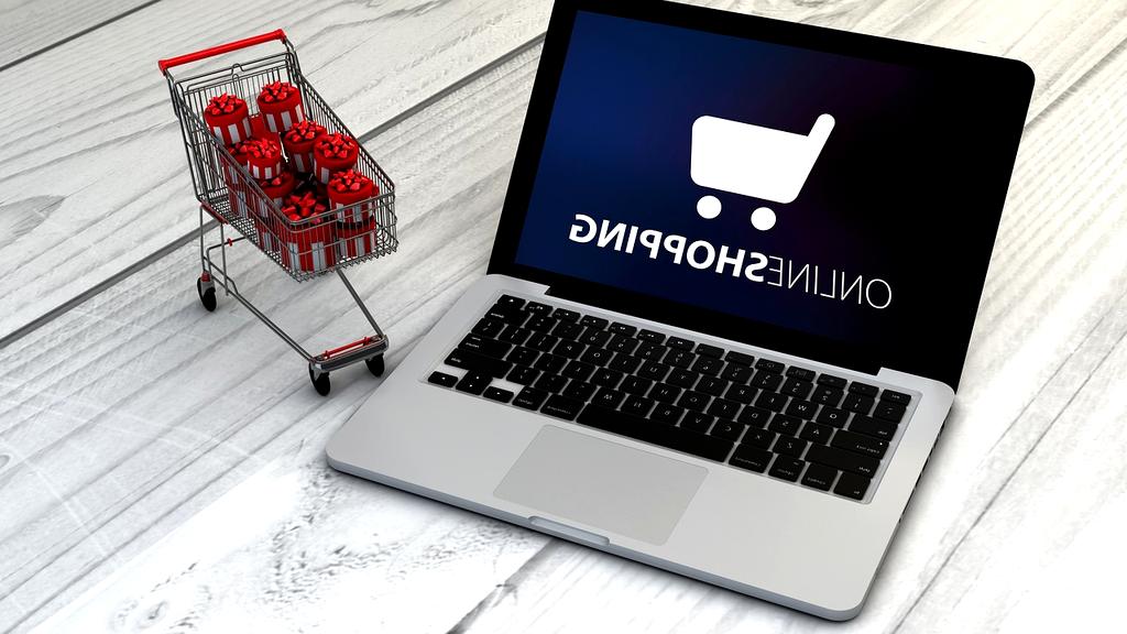 Online retail shop website on a laptop